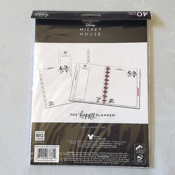 New Happy Planner Disney Mickey Mouse (40) Sheets Filler Paper Only  7" x 9.25" - Picture 2 of 4